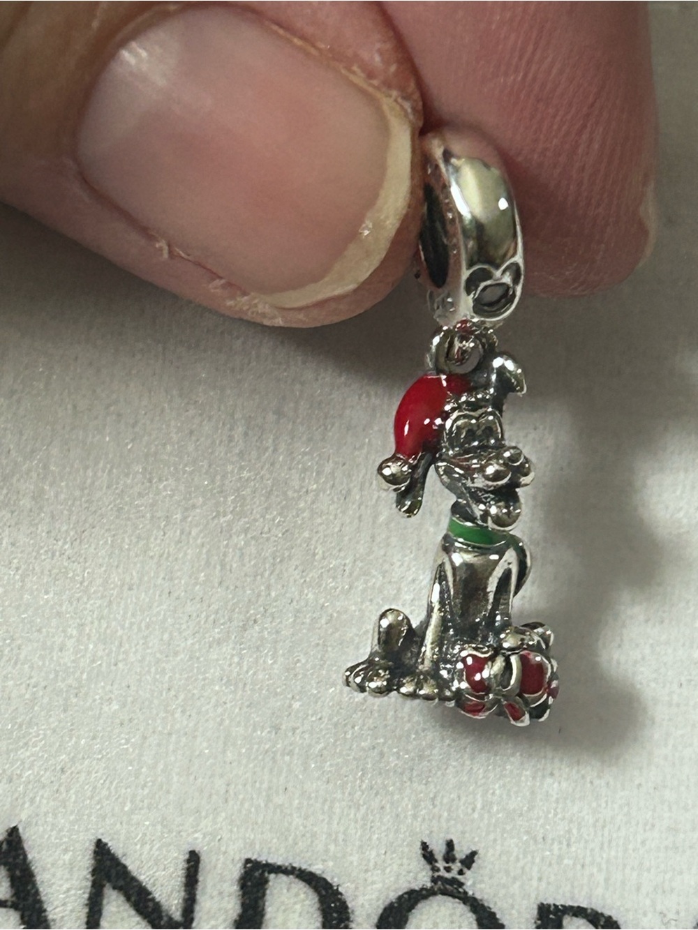 Pandora Disney Pluto Christmas Dangle Charm